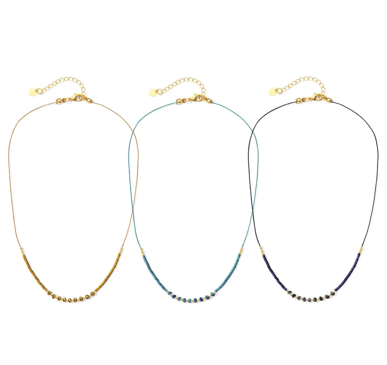 Set/12 Touch of Shimmer String Necklaces