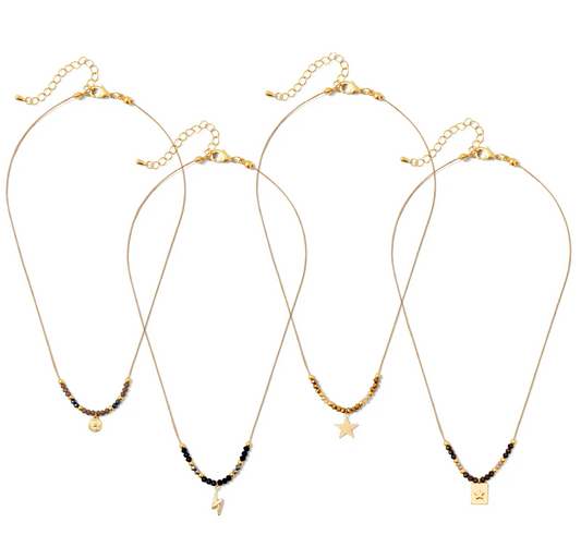 Set/8 Beaded Charm Necklaces