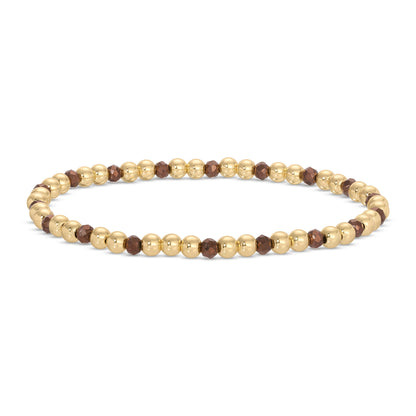 Set/12 4mm Bead & Crystal Stretch Bracelets