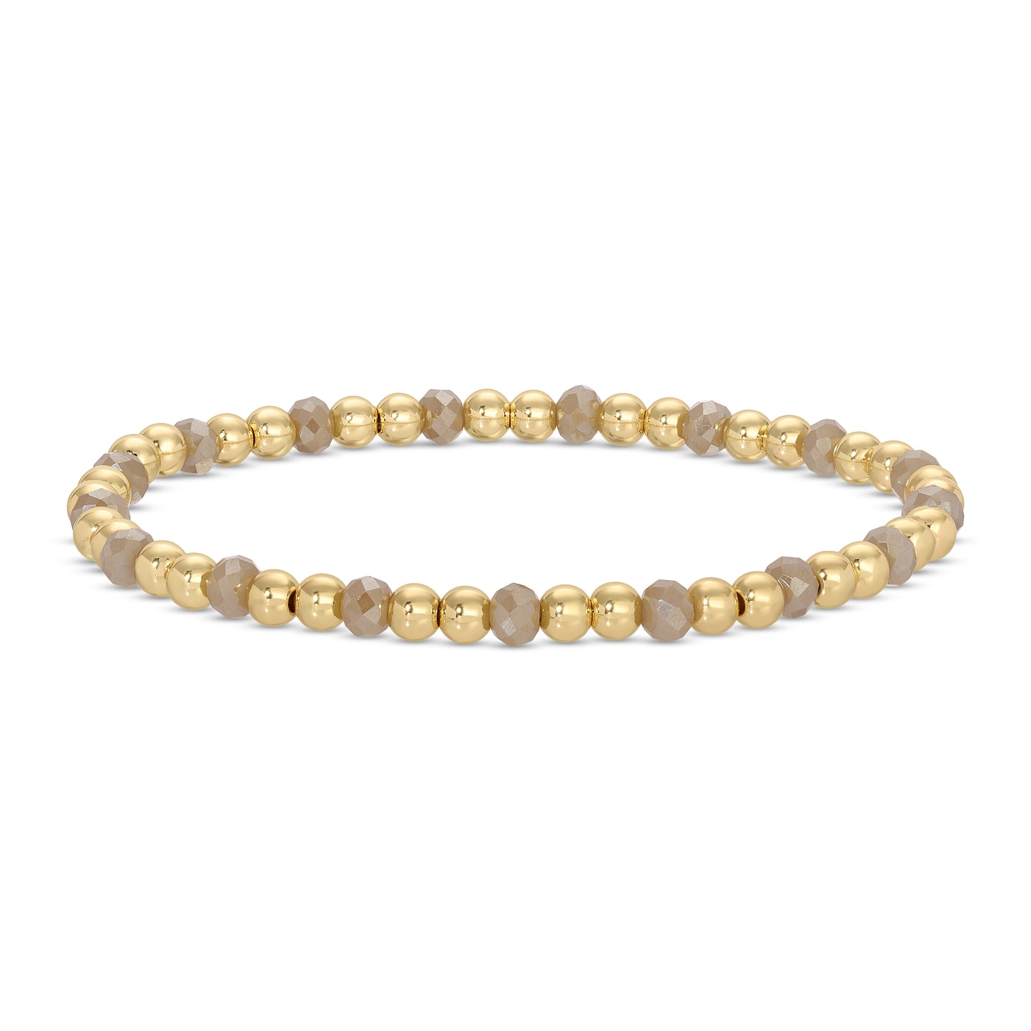 Set/12 4mm Bead & Crystal Stretch Bracelets