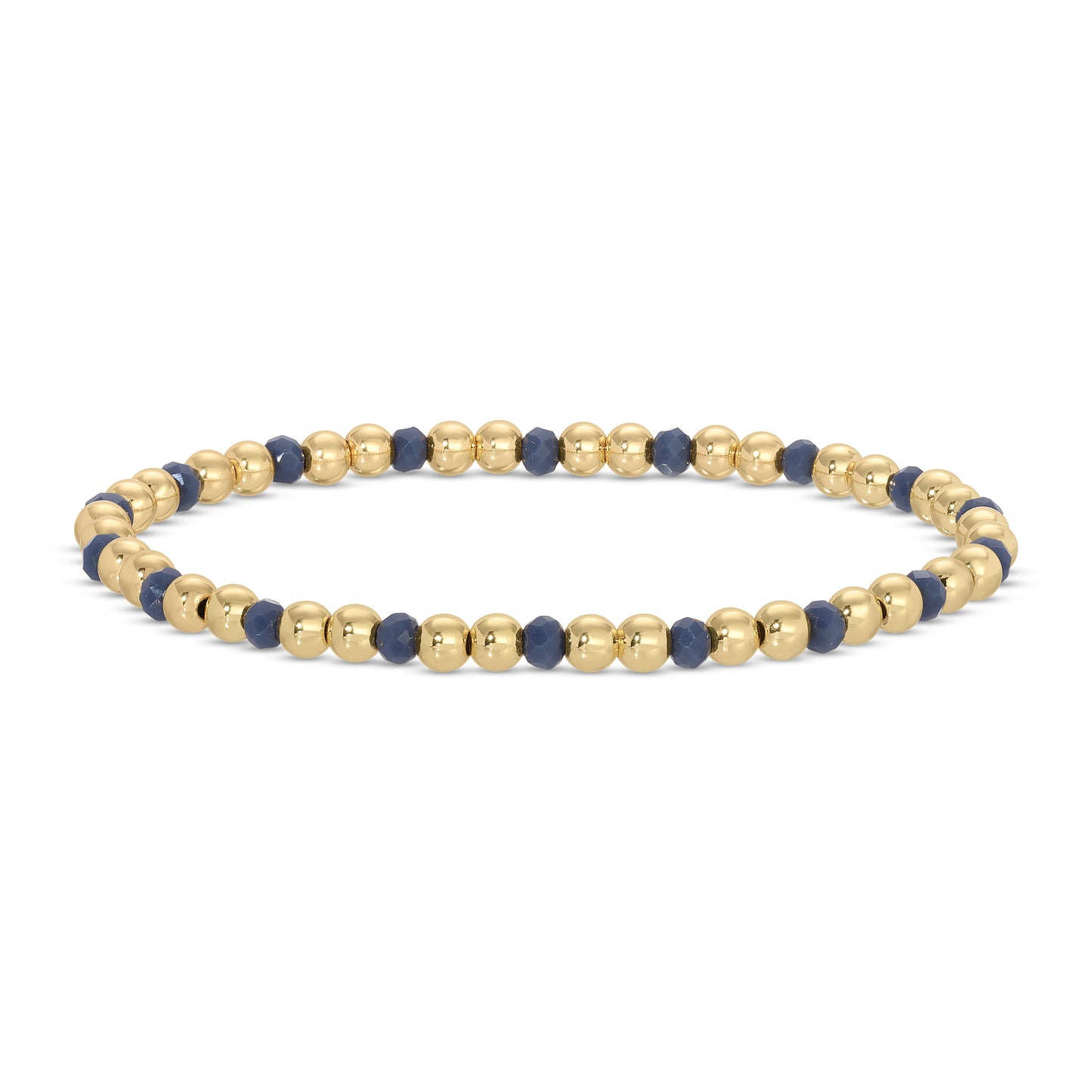 Set/12 4mm Bead & Crystal Stretch Bracelets