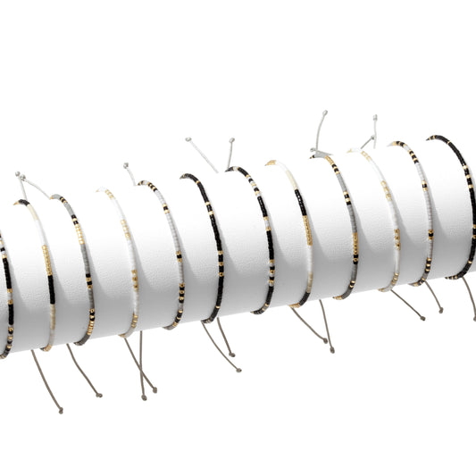 Set/12 Miyuki Delica Adjustable Bracelets