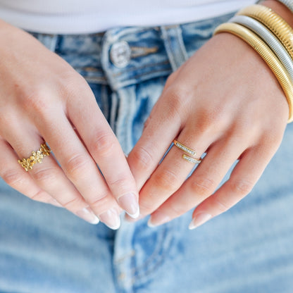 CZ Adjustable Ring, Water Resistant