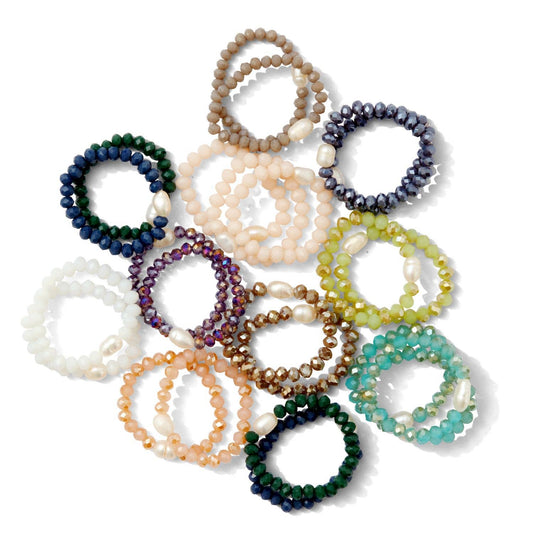 Set/24 Pearl Stretch Rings