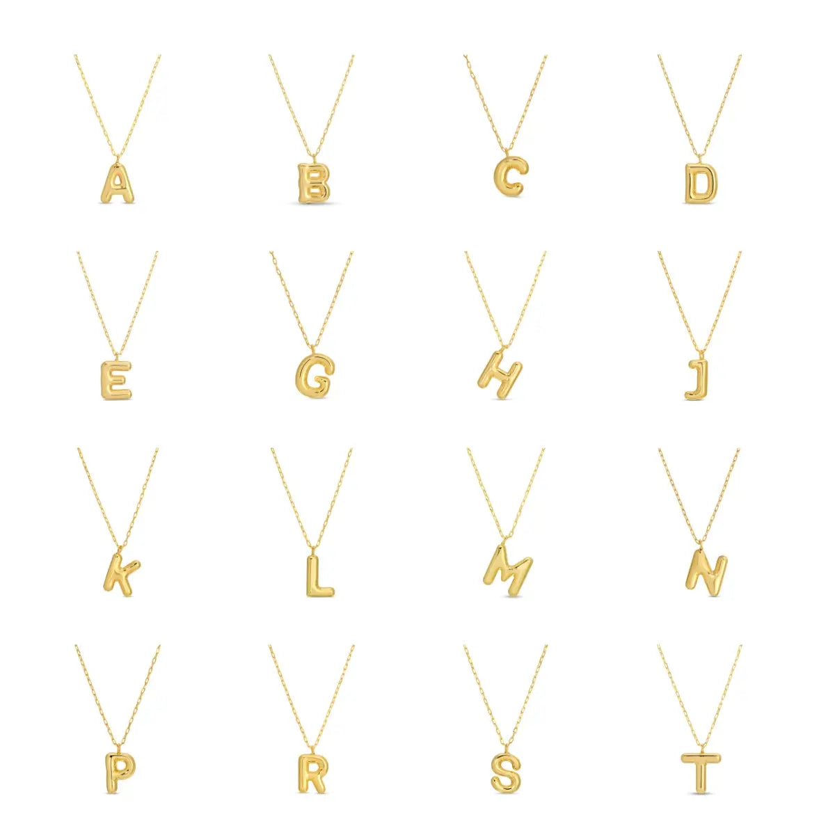 Pack/32 Large Balloon Initial Pendants