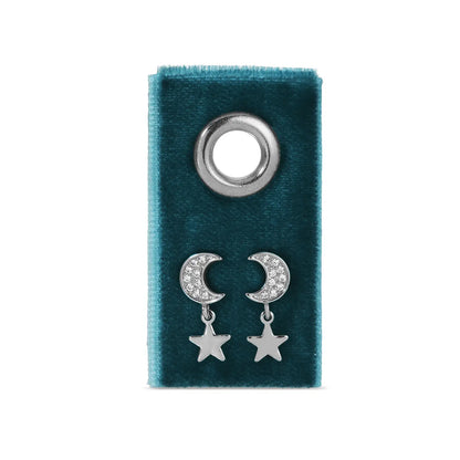 Moon & Star Studs On Velvet Gift Tag