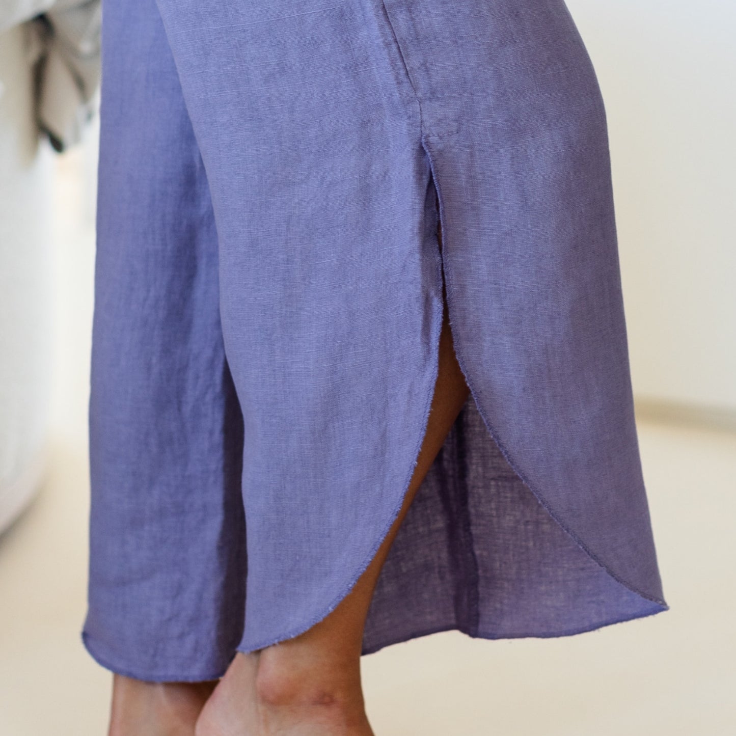 Linen Side Slit Pants