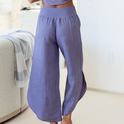 Linen Side Slit Pants
