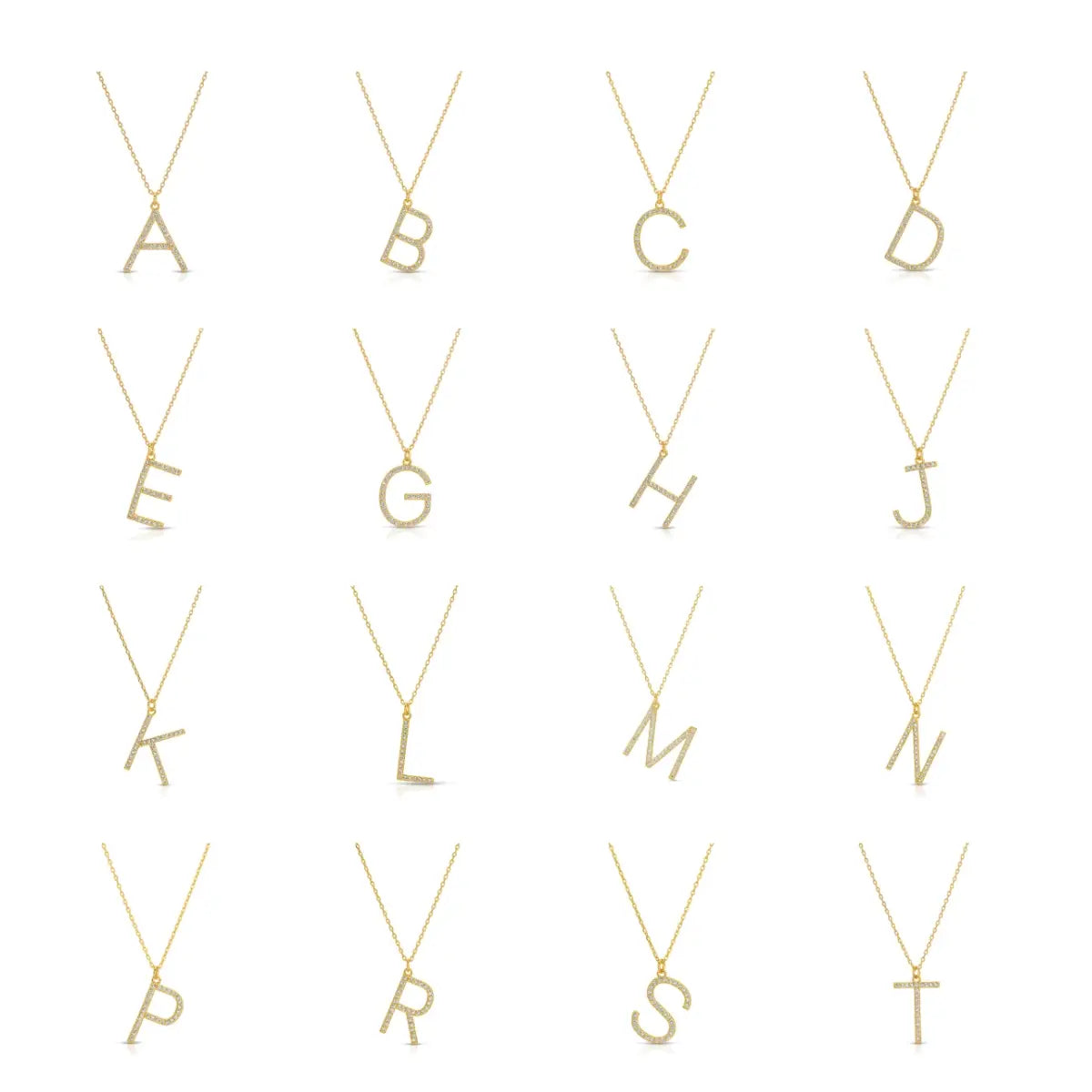 Pack/32 Large Pavé Initial Pendants