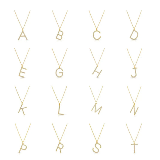 Pack/32 Large Pavé Initial Pendants