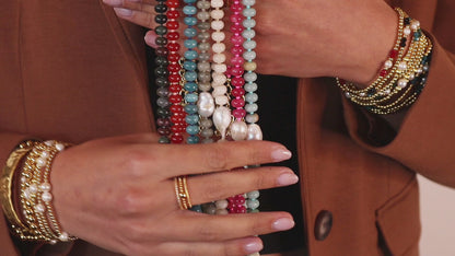Stone Necklace with Baroque Pearl