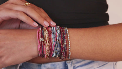 Set/24 Solid Color 2mm Seed Bead Bracelets