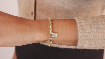 Beaded Bracelet with Classic Quatrefoil Charm