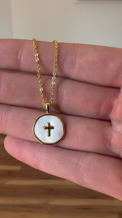 Shell with Cross Pendant Necklace