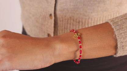 Set/12 4mm Crystal Stretch Bracelets with Single Cross