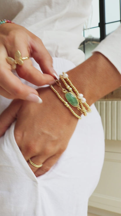 Oval Stone Pulley Bracelet