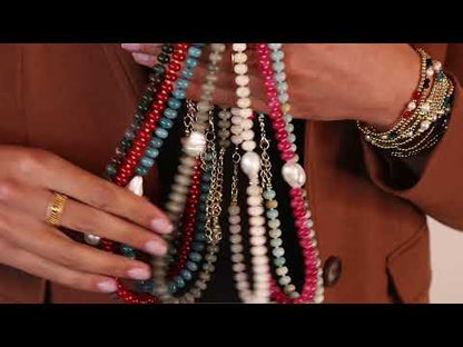 Stone Necklace with Baroque Pearl